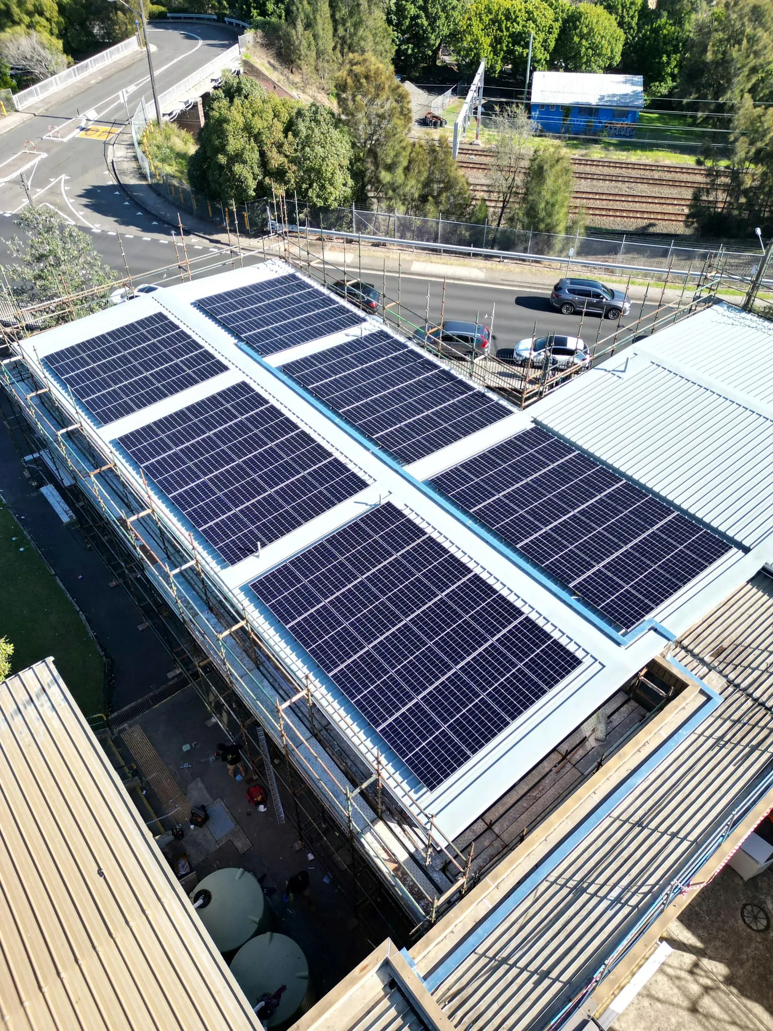 High-efficiency solar panels installed on residential roof