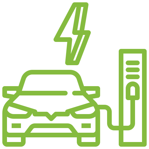 electric vehicle solar charging station icon